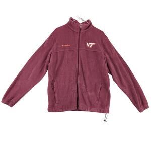 Columbia Virginia Tech Full Zip Fleece Jacket Men's L VT Burgundy Sportswear